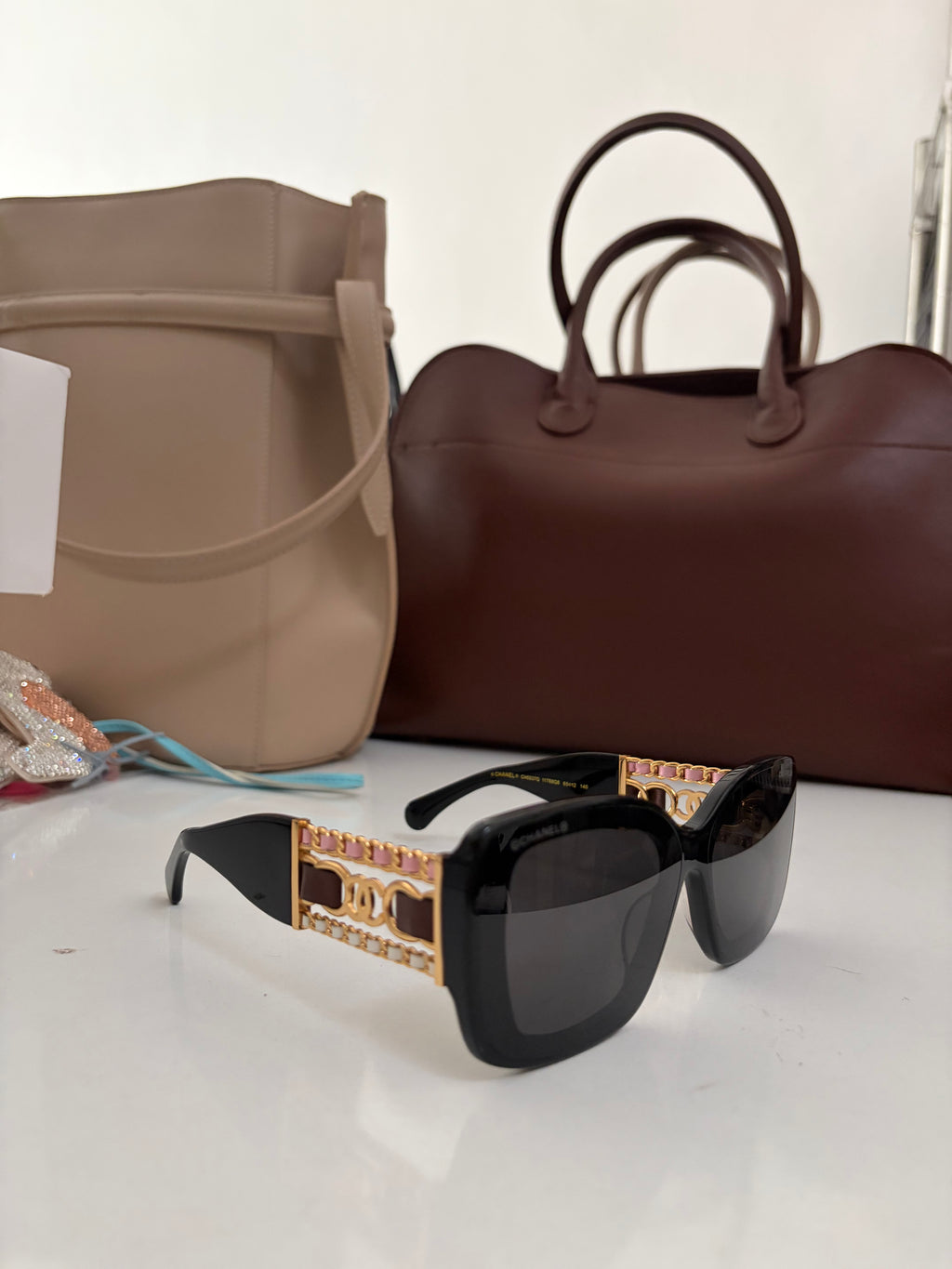 Chanel big black sunglasses