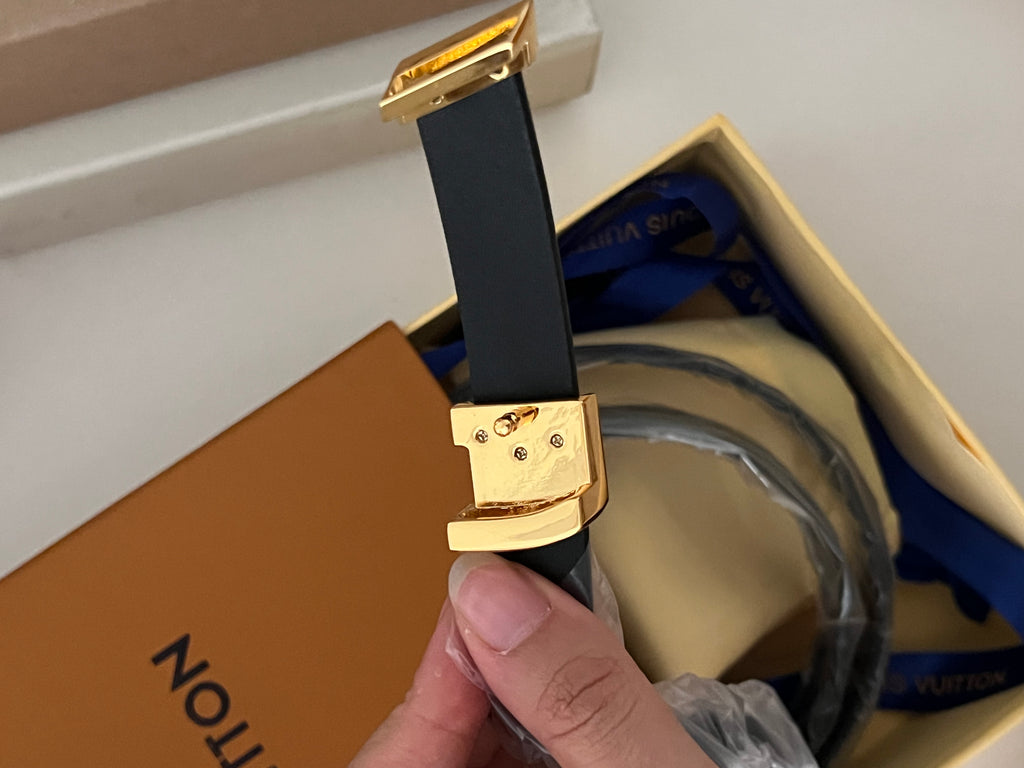 LV belt gold 2 sides