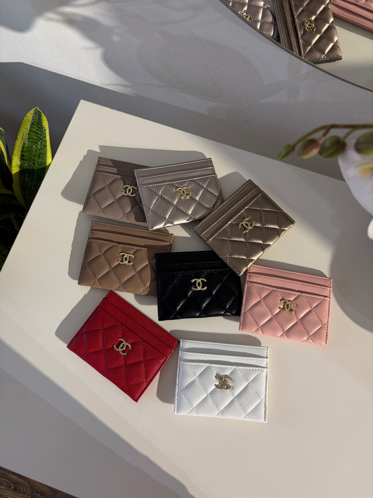 Chanel gold card holder