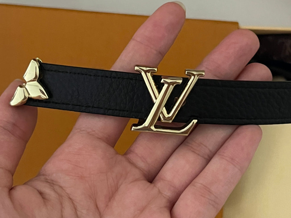 LV belt gold 2 sides
