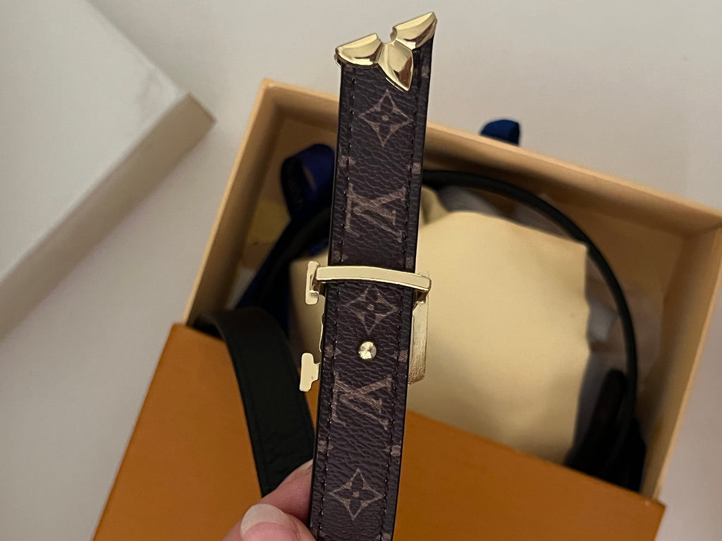 LV belt gold 2 sides