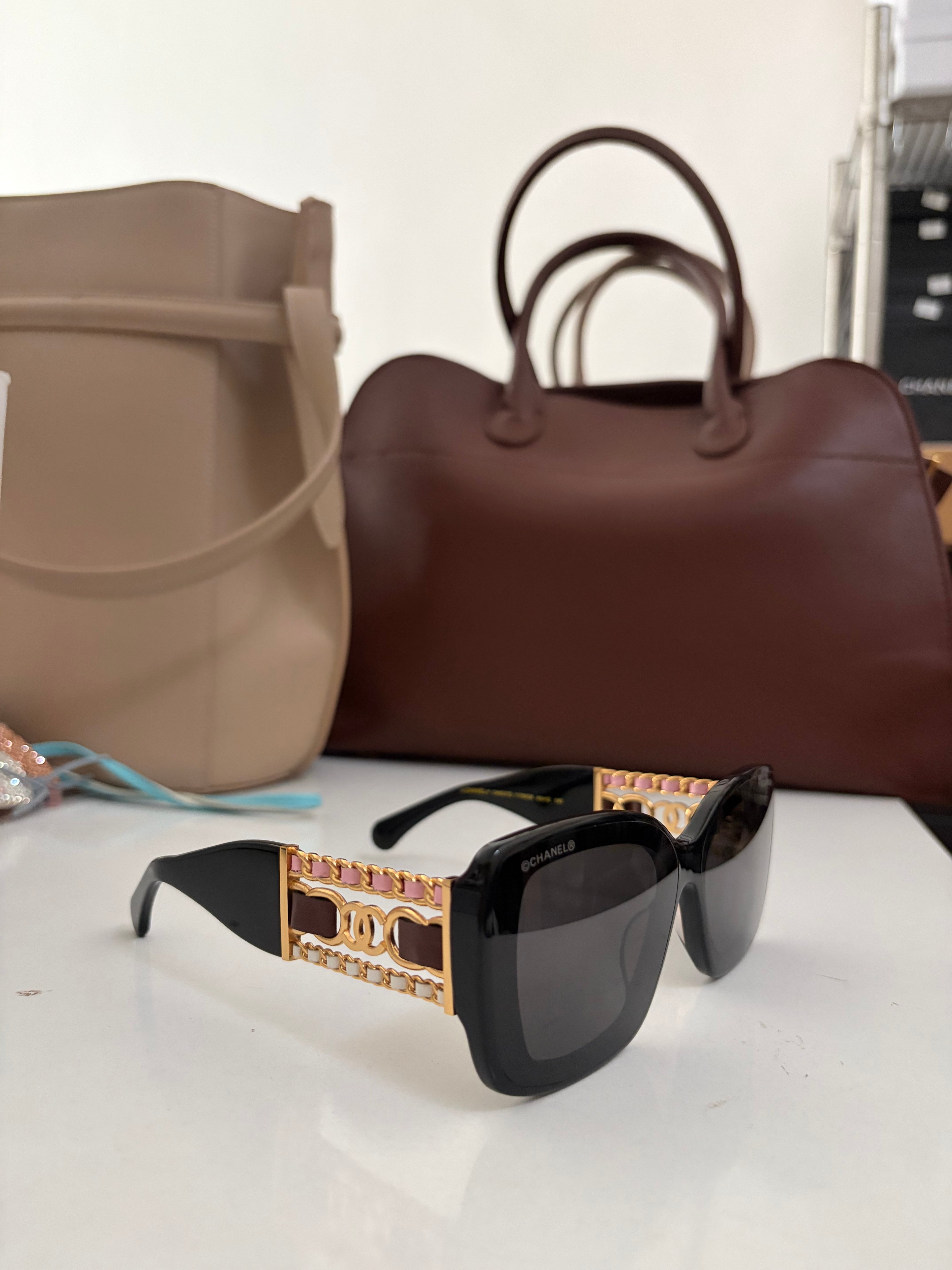 Chanel big black sunglasses