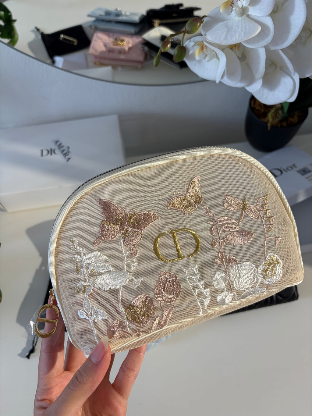 Dior makeup bag