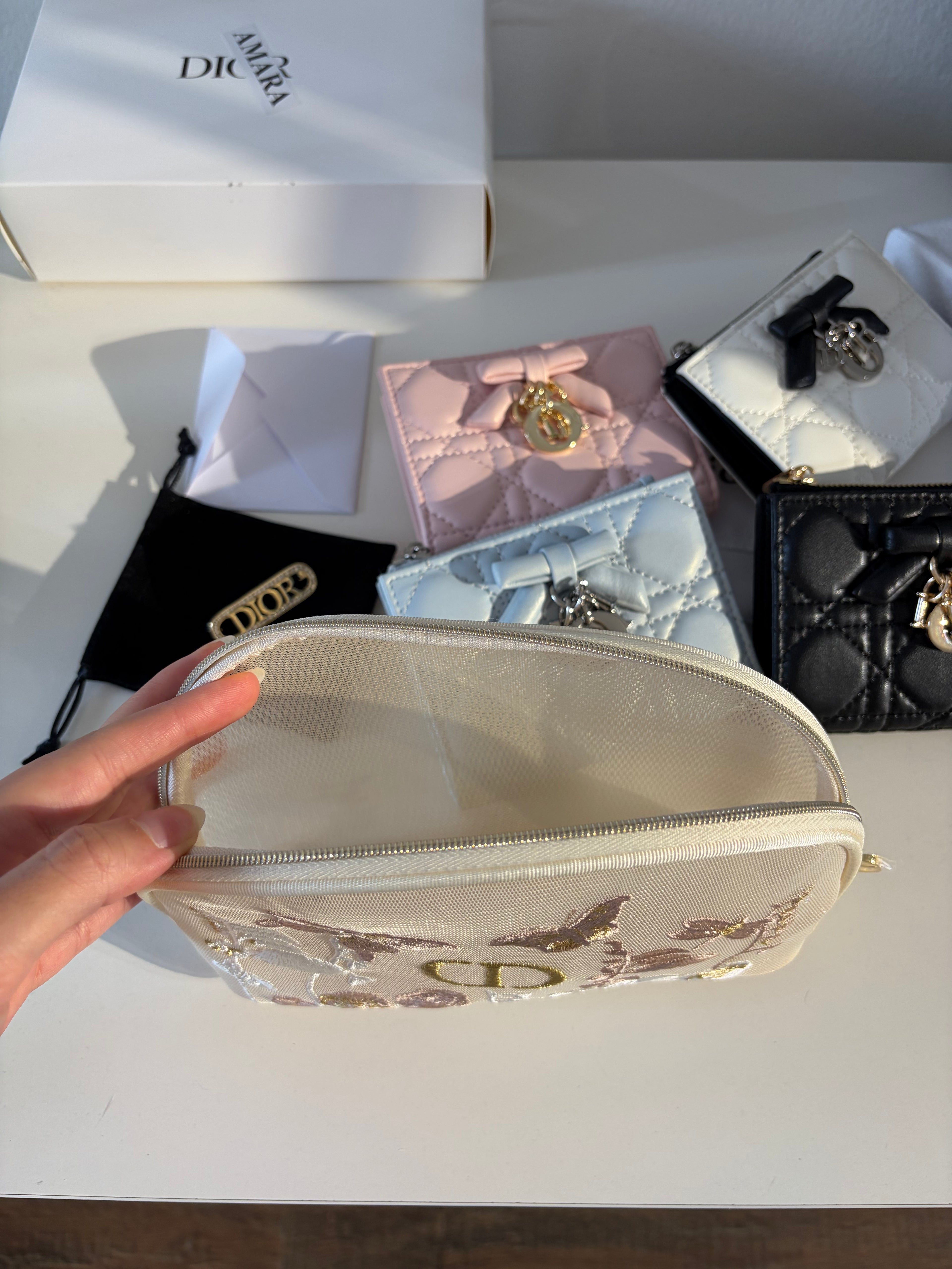 Dior makeup bag